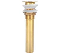 MMABEUTF for Bathroom Kitchen Wash Basin, Non-Overflow Drainage Components, Polished Brass Finish, Premium Material with Stainless Steel Tail Pipe, Hardware and Soft Silicone Gaske (Golden Flap