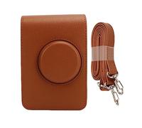 MMABEUTF for Mini EVO Camera Case, Protective PU Leather Cover with Adjustable Strap, Side Photo Outlet, Snug Fit for Instant Prints, Lightweight Storage Bag for Photography Gifts (Brown)