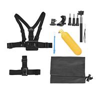 MMABEUTF Lightweight Portable Action Camera Selfie Stick, for Most Action Cameras with Adjustable Angle, Chest Mount, Storage Bag, for Skiing Cycling Boating Fishing Hiking