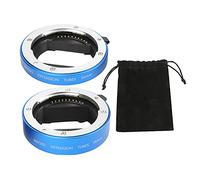 MMABEUTF Macro Extension Tube Set for E-Mount, 10mm and 16mm, Metal and Plastic Construction, Gold-Plated Contacts, Close-Up Photography, Compatible with Mirrorless Cameras (Blue)