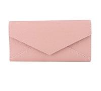 MMABEUTF Womens Wallet Fashion Lychee Pattern Buckle Wallet Card Holder Trifold Clutch Gift Change Storage Bag Handbag Pink Gray for Students (Pinkish)