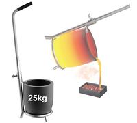 MMasters 25kg Hand-held Crucible Tongs Rack Set for Smelting Metal with a Silicon Carbide Graphite Crucible, for Melting Furnace Work, Melting Aluminum Copper Jewelry Casting Tools