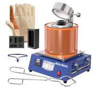 MMasters Electric Melting Furnace 3kg 1600W 2500°F Digital TempControl Gold Casting Furnace with Graphite Crucible and Ingot Molds for Melt Scrap, Silver, Blue Aluminum