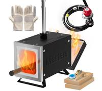 MMasters Portable Propane Forge, 1 Burner Single Door 2600°F 30PSI Blacksmithing Forge for Knife Making and Metalwork, Large Capacity Horseshoe Forging Tools, Gas Welding Kits