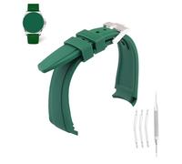 MMBAY Rubber 20MM Watch Bands Replacement Fit Rolex GMT Submariner Ghost Daytona Yachtmaster Deployment Buckle Silicone Strap Wirstband Men and Women Waterproof Bracelet accessories(Army, Army Green