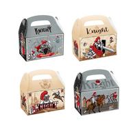 MMBDAMAI 12 Pcs Knight Party Boxes Medieval Knight Party Decorations Knight Candy Bags Chocolate Bag Goodie Bags Treat Bags Gift Bags for Knight Birthday Party Supplies