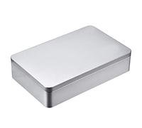 MMBOX 8.5 by 5.3 by 1.9 Inch Silver Rectangular Empty Tin Box Containers, Gift, Jewelery and Storage Tin Kit, Home Organizer,215 x 135 x 48 mm/ 8.5 x 5.3 x 1.9 inch