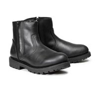 MMCC Men’s Kick Start 7" Black Top Grain Leather Motorcycle Boots - Dual YKK Zippers, Freedom Flex Toe - MBM9009