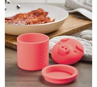 MMCCHB Bacon Grease Container,Cartoon Pig Shaped Oil Container Can with Strainer and Dust-Proof Lid for Store Meat Frying Oil and Cooking Grease Storage