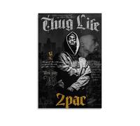 MMCJUH Tupac Shakur Wall Art Colorful Decorative Poster Art Canvas Gift For Friends Room Beautiful Suitable For Living Room And BedroomUnframe-style12x18inch(30x45cm)