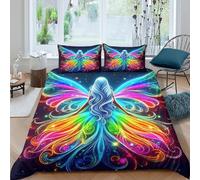 MMDASBVPE 3 Piece Angel Wings Quilt Cover 3D Printed Duvet Cover Pillowcase Set Bedding Bed Set Ultra Soft Microfiber Duvet Cover Soft Easy Care Bedding King（220x240cm）