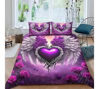 MMDASBVPE 3 Piece Angel Wings Quilt Cover 3D Printed Duvet Cover Pillowcase Set Bedding Bed Set Ultra Soft Microfiber Duvet Cover Soft Easy Care Bedding King（220x240cm）