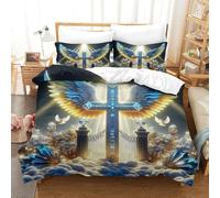 MMDASBVPE 3 Piece Angel Wings Quilt Cover 3D Printed Duvet Cover Pillowcase Set Bedding Quilt Cover for Ultra Soft Microfiber Duvet Cover Soft Easy Care Bedding Super King（260x220cm）