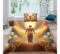 MMDASBVPE 3 Piece Angel Wings Quilt Cover 3D Printed Duvet Cover Pillowcase Set Bedding Set with Ultra Soft Microfiber Duvet Cover Soft Easy Care Bedding Single（135x200cm）