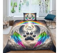 MMDASBVPE 3 Piece Angel Wings Quilt Cover 3D Printed Duvet Cover With Pillowcase Bedding Bed Set Ultra Soft Microfiber Duvet Cover Soft Easy Care Quilt Cover Set With Single（135x200cm）