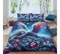 MMDASBVPE 3 Piece Angel Wings Quilt Cover 3D Printed Duvet Cover With Pillowcase Bedding Quilt Cover for Ultra Soft Microfiber Duvet Cover Soft Easy Care Bedding Double（200x200cm）