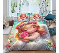 MMDASBVPE 3 Piece Angel Wings Quilt Cover 3D Printed Duvet Cover With Pillowcase Bedding Quilt Cover for Ultra Soft Microfiber Duvet Cover Soft Easy Care Bedding King（220x240cm）