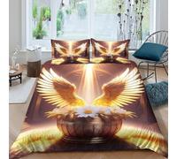 MMDASBVPE 3 Piece Angel Wings Quilt Cover 3D Printed Duvet Cover With Pillowcase Bedding Quilt Cover for Ultra Soft Microfiber Duvet Cover Soft Easy Care Quilt Cover Set With King（220x240cm）