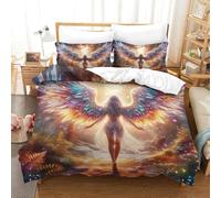 MMDASBVPE 3 Piece Angel Wings Quilt Cover 3D Printed Duvet Cover With Pillowcase Bedding Quilt Cover for Ultra Soft Microfiber Duvet Cover Soft Easy Care Quilt Cover Set With Super King（260x220cm）