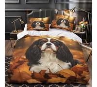 MMDASBVPE Cavalier King Charles Comforter Cover 3D Design Printed Luxurious 3 Pcs Bedding Set Zipper Duvet Cover Super Soft Machine Washable for Kids Girls Boys Adults Women Teens Single（135x200cm）