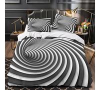 MMDASBVPE Optical Illusion Comforter Cover 3D Design Printed Luxury 3 Piece Bedding Set Zipper Duvet Cover Super Soft Washable for Kids Teens Adults Women Youth Teenagers Single（140x200cm）