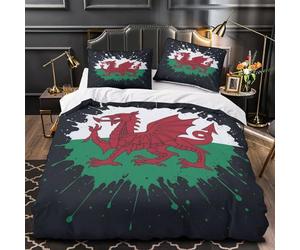 MMDASBVPE Welsh Dragon Design Quilt Cover 3D Design Printed Ultra Soft 3-Piece Bedding Set Zipper Comforter Cover Hotel Quality Easy Care for Teens Adults Women Kids Girls Boys Single（140x200cm）