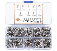MMDBD Pack of 60 Grease Nipples Assortment Kit, Cone Lubricating Nipple, Hydraulic Grease Nipple, Grease Nipple, Taper Nipple for Lubricators, Straight 90°, Angled 45° M6 M8 M10