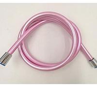 MMDSNX Bathroom Shower Explosion-proof 1.5m G1/2" PVC Hose Anti-twist Gold/Silver/Blue/Pink/Green Flexible Shower Head Hoses-Pink