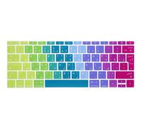 MMDW Arabic Language Design Series Silicone Keyboard Cover for MacBook Pro 13 Inch 2017 & 2016 Release A1708 No Touch Bar & for MacBook 12 Inch A1534 Protective Skin (EU Layout),Rainbow