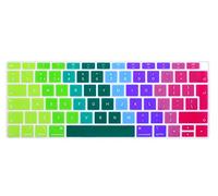 MMDW English Keyboard Cover Compatible with MacBook Air 2018 Release 13.3 inch A1932 with Retina Display and Touch ID Silicone Soft Protector European UK Version-Rainbow