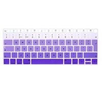 MMDW English Keyboard Cover Compatible with MacBook Air 2018 Release 13.3 inch A1932 with Retina Display and Touch ID Silicone Soft Protector European UK Version-Ombre Purple