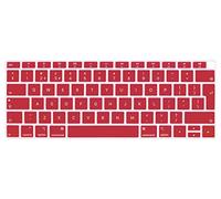 MMDW English Keyboard Cover Compatible with MacBook Air 2018 Release 13.3 inch A1932 with Retina Display and Touch ID Silicone Soft Protector European UK Version-Wine Red