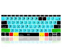 MMDW English Silicone Davinci Resolve Shortcuts Hotkey Keyboard Cover Skin for MacBook Pro 13" A1708 A1988(No Touch Bar 2018 2017 2016) MacBook 12" A1534 (2015)&A1931(2018) USA Layout Protective Skin