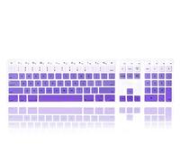 MMDW English Silicone Full Size Ultra Thin Keyboard Cover Skin for Apple iMac G6 MB110LL/B MB110LL/A A1243 Keyboard with Numeric Keypad NumberPad(US Version),Gradient Purple