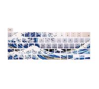 MMDW English Silicone Keyboard Cover Skin for MacBook Pro 16 2019 A2141 for MacBook New Pro 13.3 inch A2338 M1/A2251/A2289 with Touch Bar & Touch ID European Version(Sea Wave)