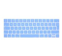 MMDW English UK Lake Blue Silicone Keyboard Cover for MacBook Pro 13 15 inch 2019 2018 2017 2016 with Touch Bar&Touch ID Model:A2159 A1989 A1706/A1990 A1707,European Version