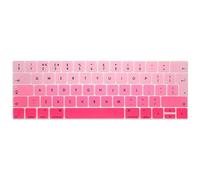 MMDW English UK Ombre Pink Silicone Keyboard Cover for MacBook Pro 13 15 inch 2019 2018 2017 2016 with Touch Bar&Touch ID Model:A2159 A1989 A1706/A1990 A1707,European Version