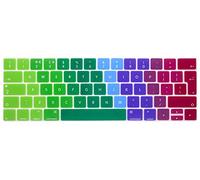 MMDW English UK Ombre Rainbow Silicone Keyboard Cover for MacBook Pro 13 15 inch 2019 2018 2017 2016 with Touch Bar&Touch ID Model:A2159 A1989 A1706/A1990 A1707,European Version