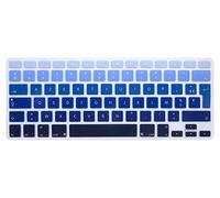 MMDW EU/UK French AZERTY Language Keyboard Cover for Macbook Pro 13 Inch,15 Inch(with or without Retina Display,2015 or Older Version) for Macbook Old Air 13 European/ISO Keyboard Silicone Skin