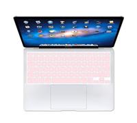 MMDW EU/UK German Language Keyboard Cover for Macbook Pro 13 Inch,15 Inch(with or without Retina Display, 2015 or Older Version) for Macbook Old Air 13 EU/ISO Keyboard Layout Silicone Skin-New Pink