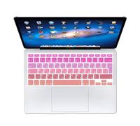 MMDW EU/UK Russian Language Keyboard Cover for Macbook Pro 13 Inch,15 Inch(with or without Retina Display,2015 or Older Version) for Macbook Old Air 13 European/ISO Version Silicone Skin-Ombre Pink