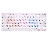 MMDW EU/UK Russian Language Keyboard Cover for Macbook Pro 13 Inch,15 Inch(with or without Retina Display,2015 or Older Version) for Macbook Old Air 13 Inch European/ISO Version Silicone Skin-Cream