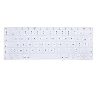 MMDW French Language AZERTY Silicone Keyboard Cover Compatible with MacBook Pro 13 Inch 2017 & 2016 Release A1708 No Touch Bar & for MacBook 12 Inch A1534 Protective Skin (EU Layout) White
