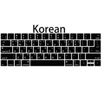 MMDW Korean Language Silicone Keyboard Cover for MacBook Pro 13 15 inch 2019 2018 2017 2016 with Touch Bar&Touch ID Model:A2159 A1989 A1706/A1990 A1707,USA and European Version
