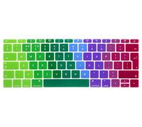 MMDW Silicone Keyboard Cover for MacBook Pro 13 Inch 2017 & 2016 Release A1708 No Touch Bar &for MacBook 12 Inch A1534 Protective Skin (EU Layout),Rainbow