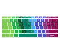 MMDW Spanish ESP Language Silicone Keyboard Cover for MacBook Pro 13 Inch 2017 & 2016 Release A1708 No Touch Bar & for MacBook 12 Inch A1534 Protective Skin (EU Layout),Rainbow
