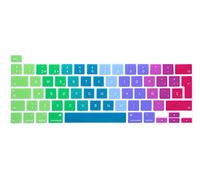 MMDW Spanish Language ESP Silicone Keyboard Cover Skin for MacBook Pro 16 2019 A2141 for MacBook New Pro 13.3 inch A2338 M1/A2251/A2289 with Touch Bar & Touch ID European Version(Rainbow)