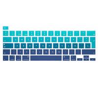 MMDW Spanish Language ESP Silicone Keyboard Cover Skin for MacBook Pro 16 2019 A2141 for MacBook New Pro 13.3 inch A2338 M1/A2251/A2289 with Touch Bar & Touch ID European Version(Ombre green)