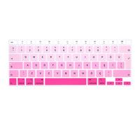 MMDW Turkish Language Stylish Keyboard Cover A2179 Silicone Protective Skin Protector for MacBook Air 13 inch with Touch ID A2337 M1 Chip European Layout,Ombre Pink