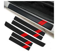 MMDXDLX Car Door Sill Protector for Peugeot 208 2012-2020 2021 2022 2023 2024 2025 A9,Door Sill Plate Protectors For Car,Sticker Trim Non-Slip,Welcome Pedal Car Accessories,black and red